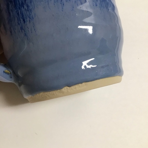 Studio Art Pottery Coffee Mug SIGNED Blue Twist Handle Stone Melbourne Florida - Picture 11 of 15